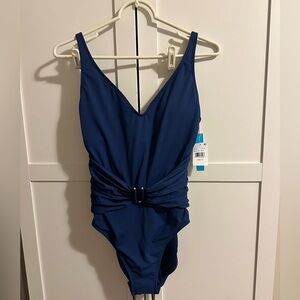 Bleu by Rod Beattie one piece, size 10, NWT, navy